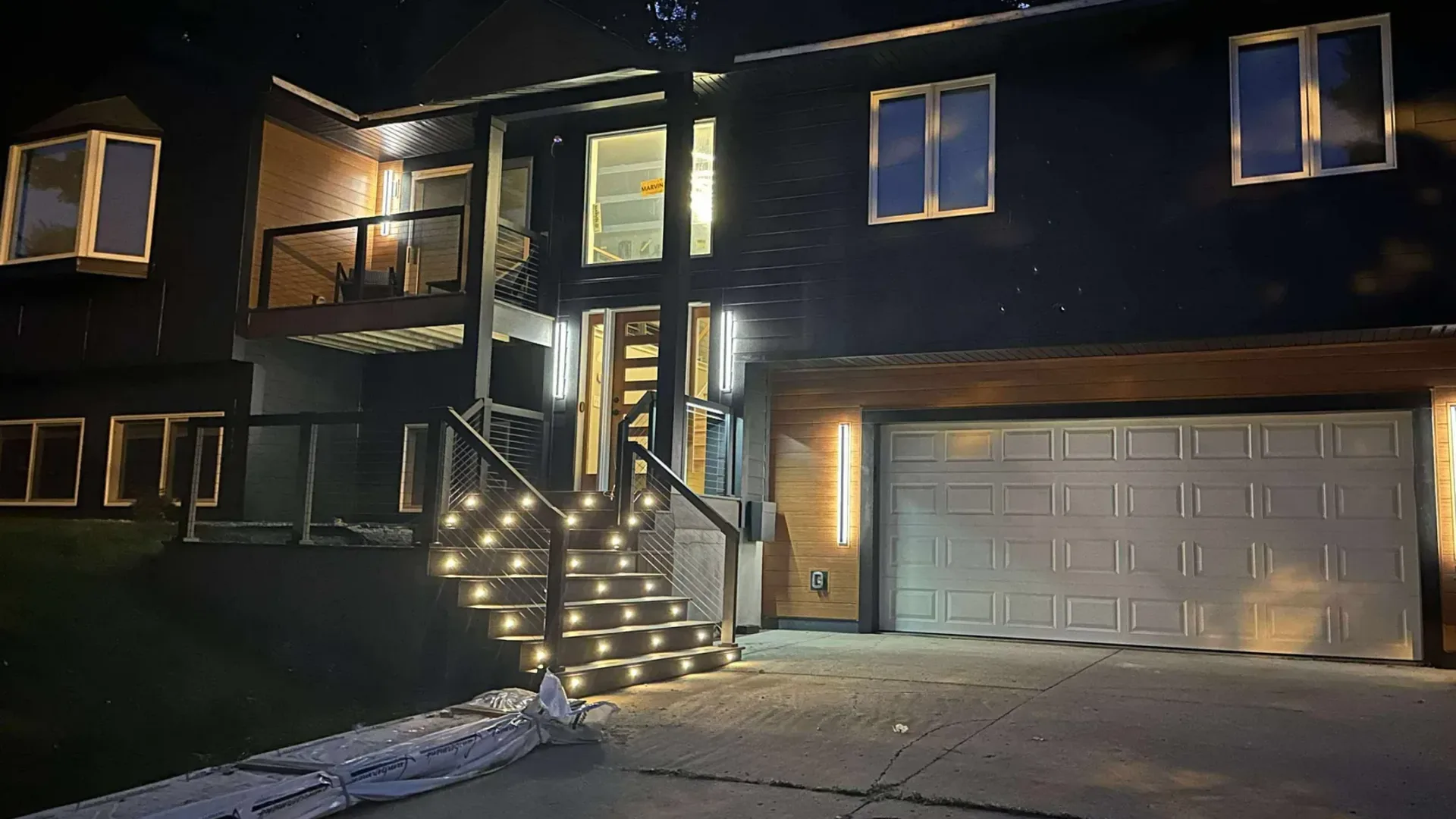 Completed dark exterior project at night