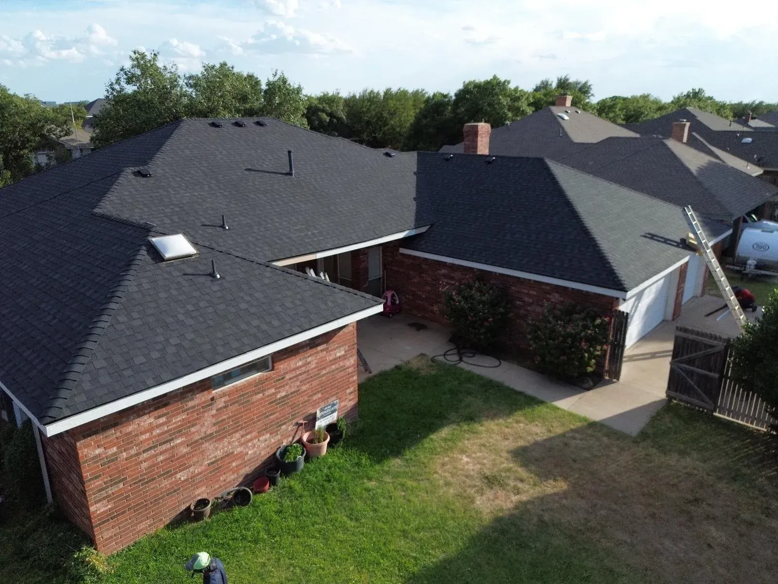 Completed Heritage Builders roof viewed from above
